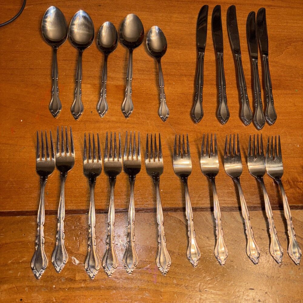 ROGERS Stanley Roberts Korea Auberge Stainless Flatware Spoons Forks 21 Pieces